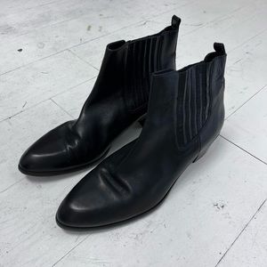 Black J. Crew leather boots, 2” heel, size 12 women’s